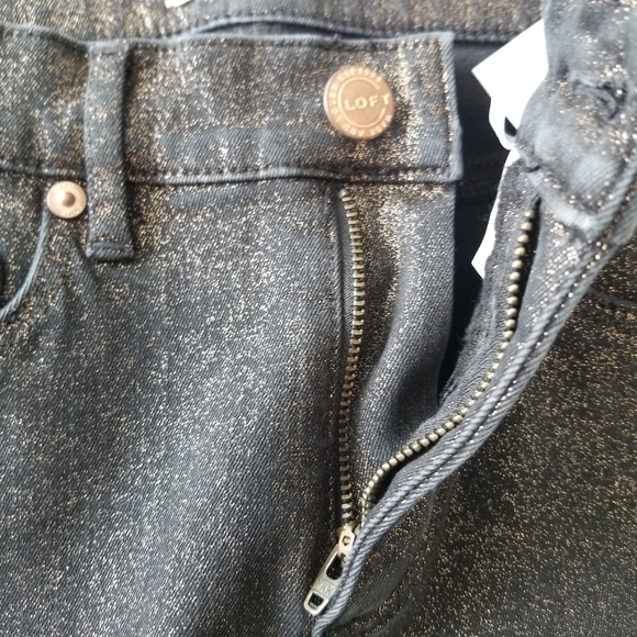 LOFT Skinny Slim Pocket Glitter Jeans 24/00 NWT Sparkle! - Picture 2 of 9